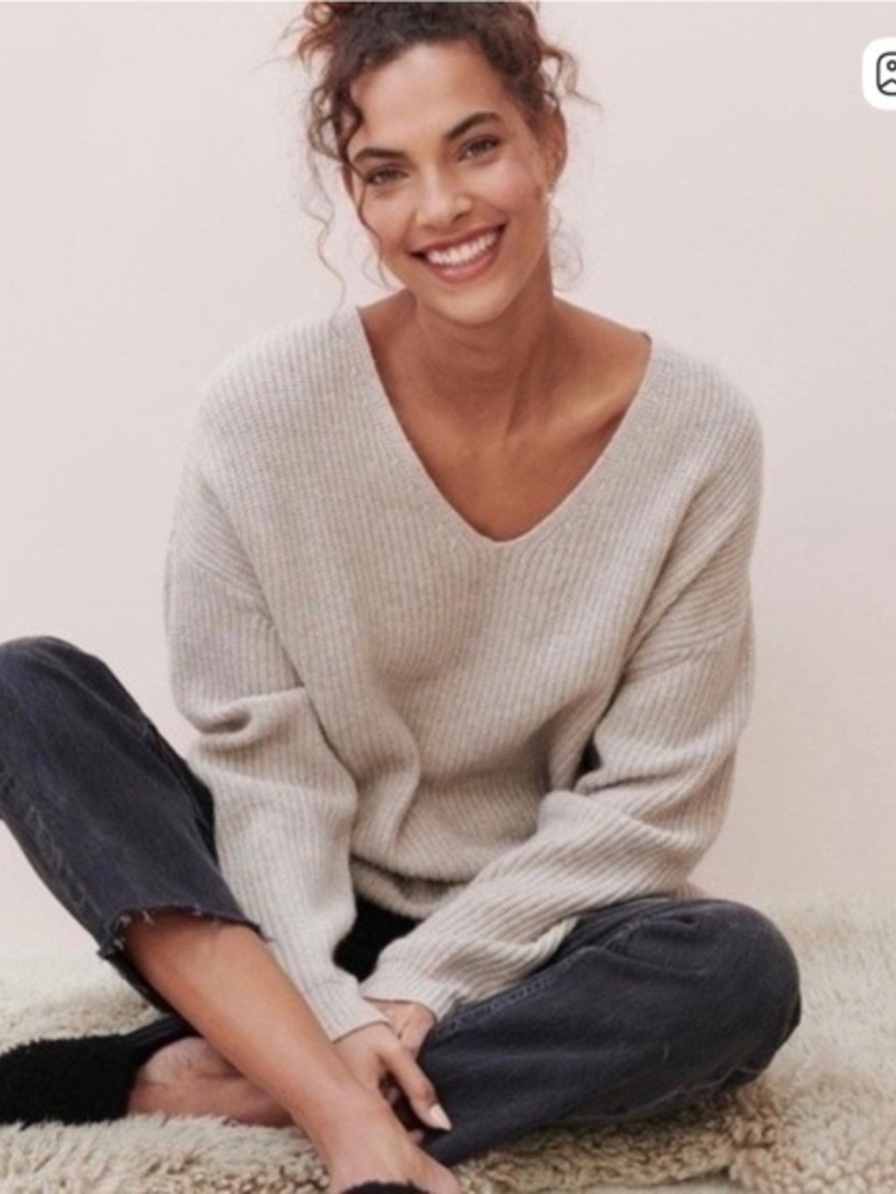 Jenni Kayne Cabin Sweater Wool Cashmere in Oatmeal